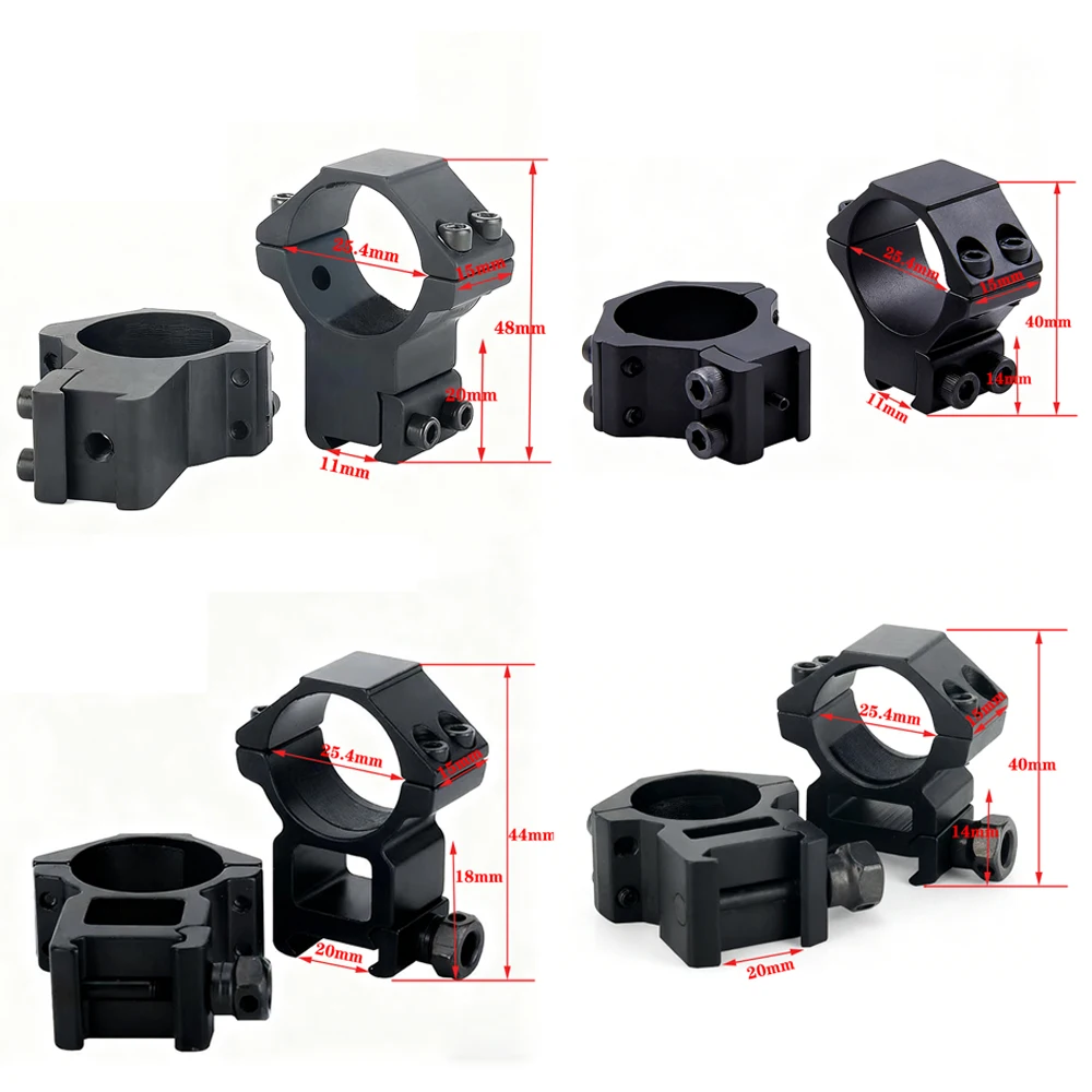 2 Stuks Jacht Richtkijker Mount Ring Voor Dia 25.4 Mm 30 Mm Buis Scopes 11 Mm 20 Mm zwaluwstaart Picatinny Rail Tactische Zaklamp Mount