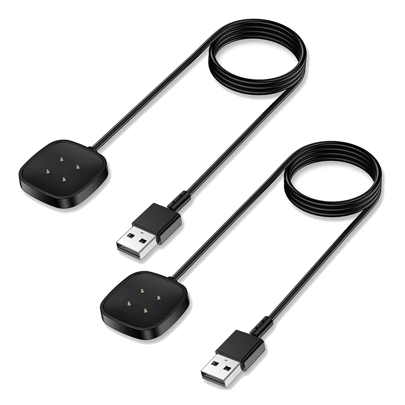 

2PCS Smartwatch Charger Cable For Fitbit-Versa-4-Sense-2-Versa-3-Sense Cable USB Cable Cord Fast Charging Smartwatch