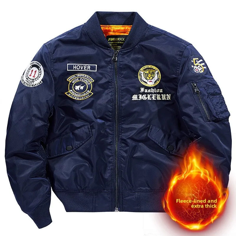 Thick Warm Men's jackets Pilot Winter Down Jacket Coat Parkas Motorcycle Ma-1 Aviator Male Baseball Bomber Padded Jackets HXY284