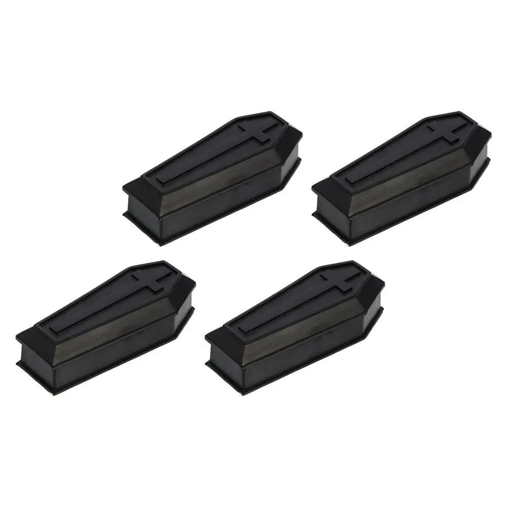 

Набор из 4 шикарных коробок-гробиков для угощений с крышкой, маленькие контейнеры для конфет, украшения для вечеринок, реквизит для Хэллоуина, декор в виде гроба, для карнавальных развлечений