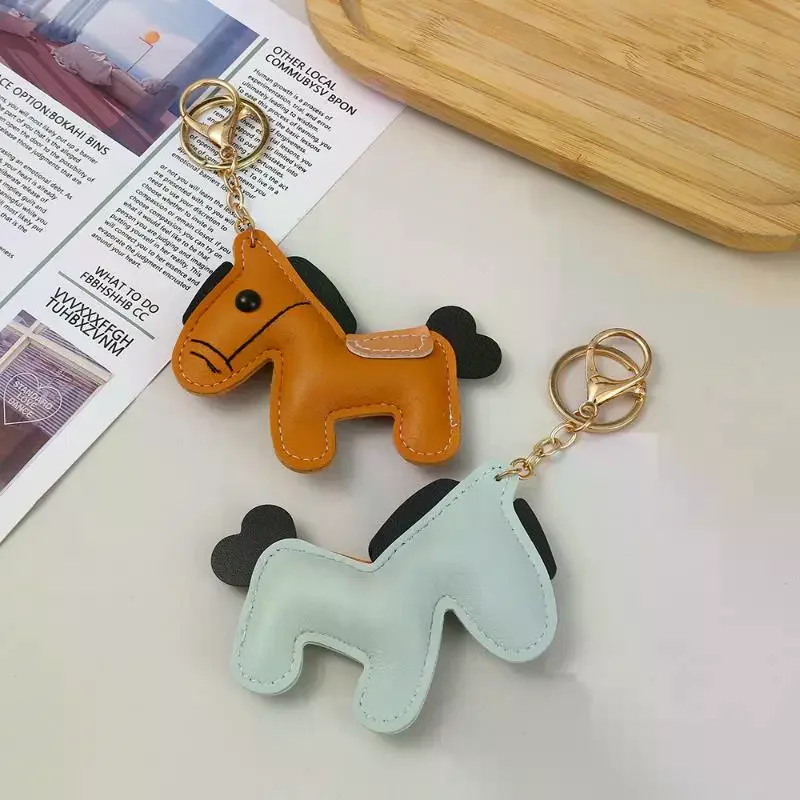 Schlüsselanhänger-Dekoration, Geschenk, schönes Leder-Pony, Cartoon, niedlicher Sternzeichen-Pferde-Anhänger, Auto-Schlüsselanhänger, Rucksack-Anhänger, Neujahr