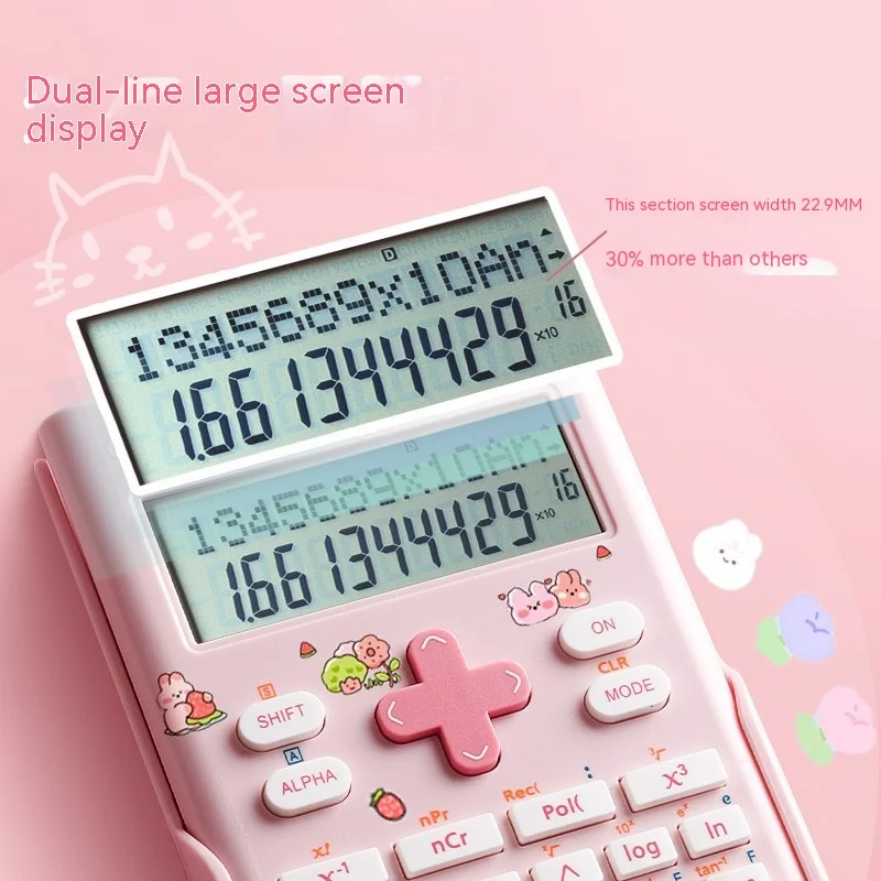 Student Large Screen Electronic Calculator Cute Multifunctional Portable Calculator School Office Supplies Function Sun