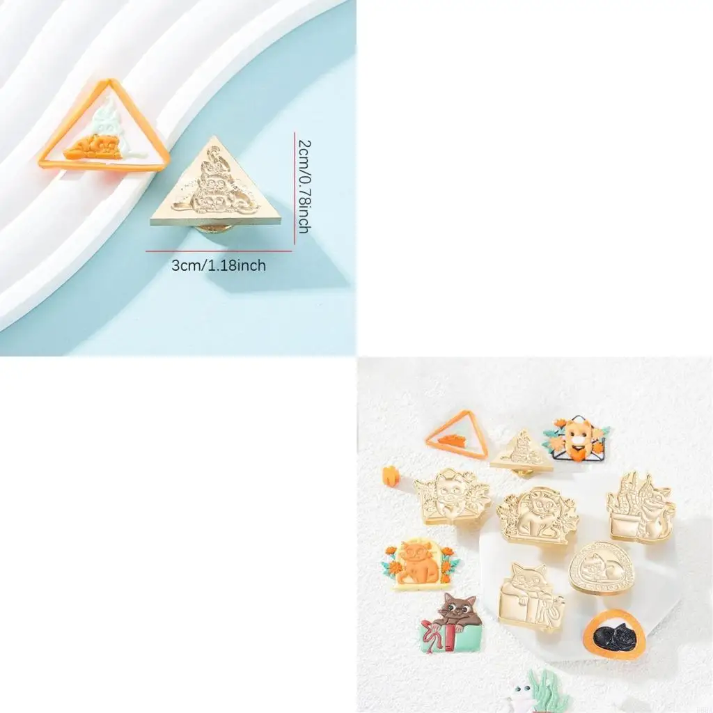 

R66A Sealings Wax Stamp Cats Wax Seal Stamp Brass Head for DIY Cards Scrapbooking Craft