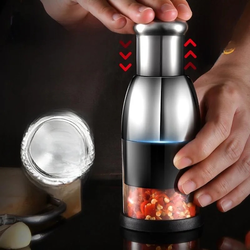 

Ручной измельчитель чеснока из нержавеющей стали, маленький кухонный инструмент для измельчения и нарезки чеснока ABEYINUOR, идеально подходит для кемпинга и активного отдыха.