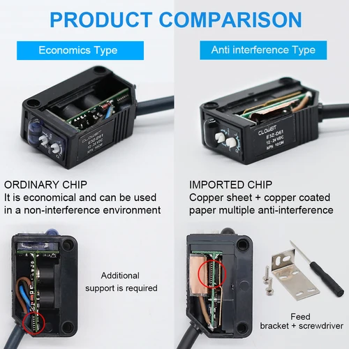 Imagen 2 del producto 10cm 80cm 2m 5m detección reflectante difusa a través del haz fotoeléctrico Sensor de proximidad interruptor E3Z D61 D81 D62 D82 T61 T81