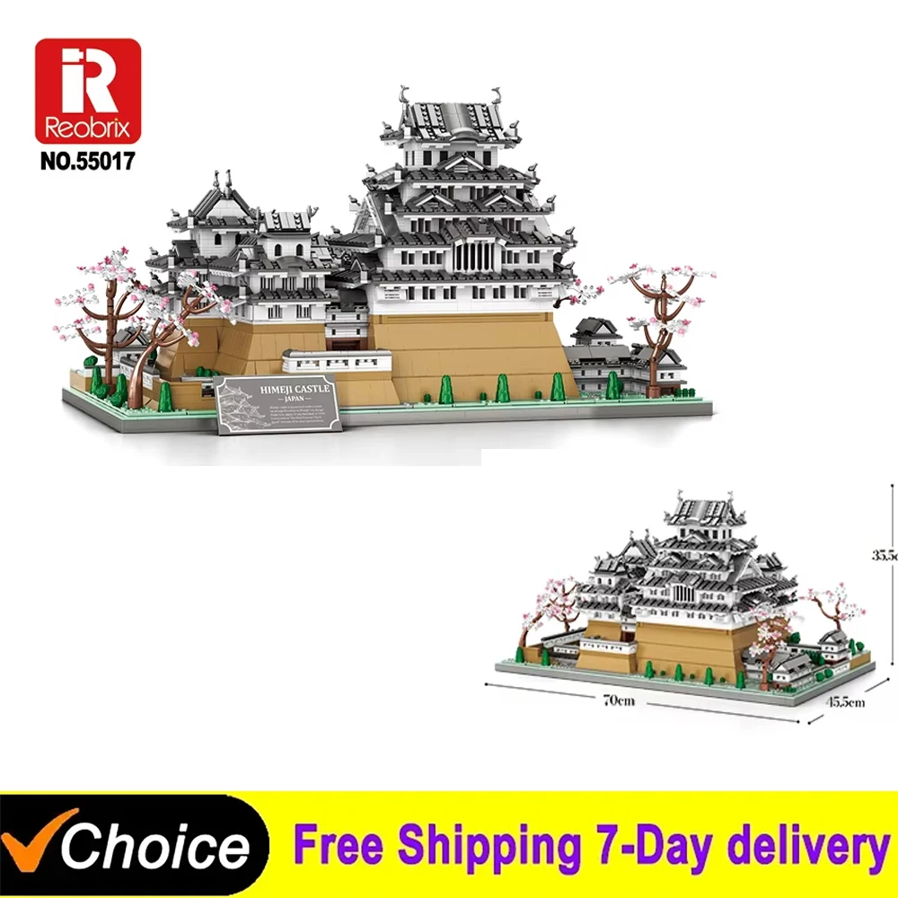 

127 Scale White Heron Castle Model Bricks Big Japanese Landmark Adult DIY Building Kit Collectible Kids Gifts 7105Pcs