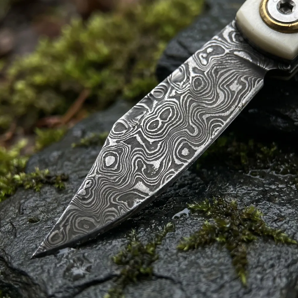 Outdoor Folding Knife Bull Bone Handle Small Pocket Knife Daily Carry Camping Mini Tool Durable EDC Knives - view 3