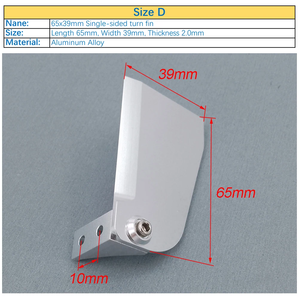 RC Boot einseitige Drehen Fin CNC Boot Fin Zubehör Ersatzteile für RC Racing Boot Geschwindigkeit MONO Yacht Hydroplane