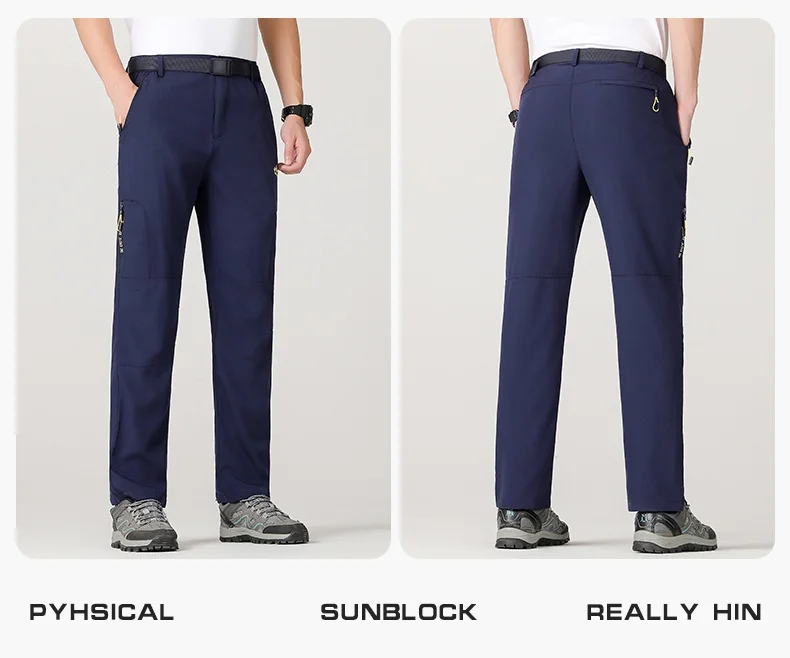5XL Sommer Schnelltrocknende Wanderhose Herren Dehnbare Wasserdichte Taktische Hose mit Reißverschlusstaschen Leichte Angelhose – Detail 25