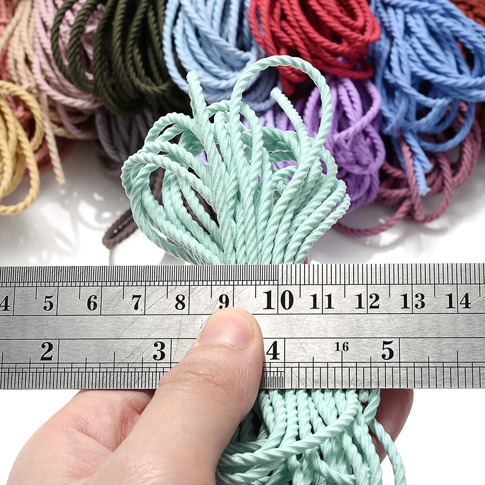 2,5 mm 5 m hochelastisches, geflochtenes Gummiband, langlebiges, farbenfrohes elastisches Kordel für Kleidungszubehör, DIY-Handarbeiten, Haarseil, Kopfseil – Detail 3
