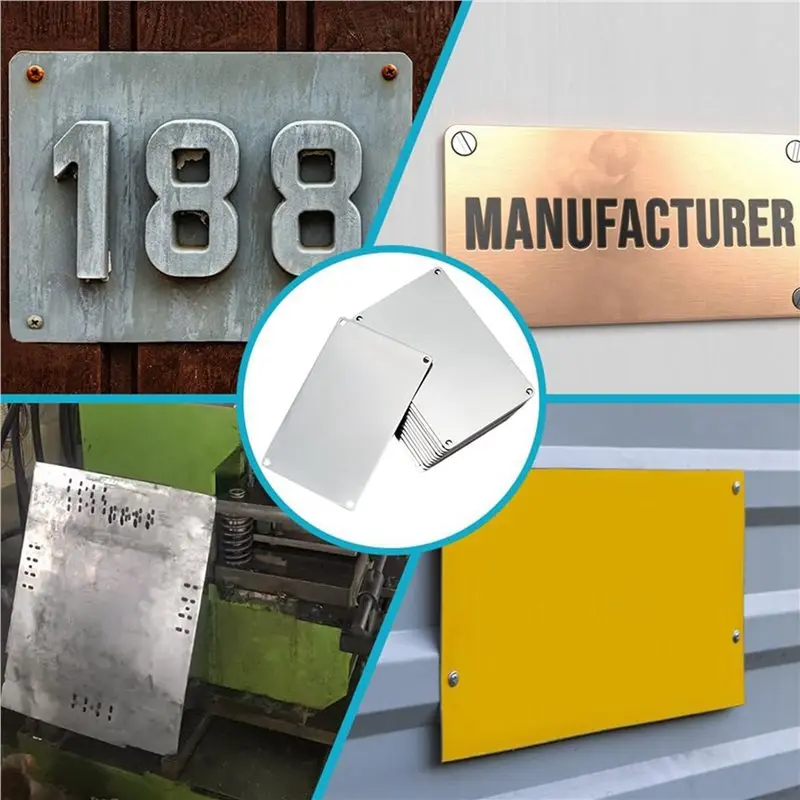 36 Pcs 304 Stainless Steel Engraving Blanks, 3.4X2.1 Inch Rectangle Blank Tag Metal Stamping Blanks Pet Tags 4-Hole-AT36