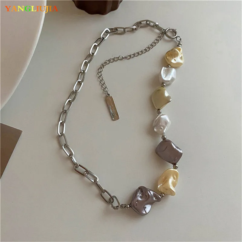 Irregular Baroque Pearls Necklace European And American Style Personality Fashion Chain Of Clavicle Ms Travel Accessories 2022