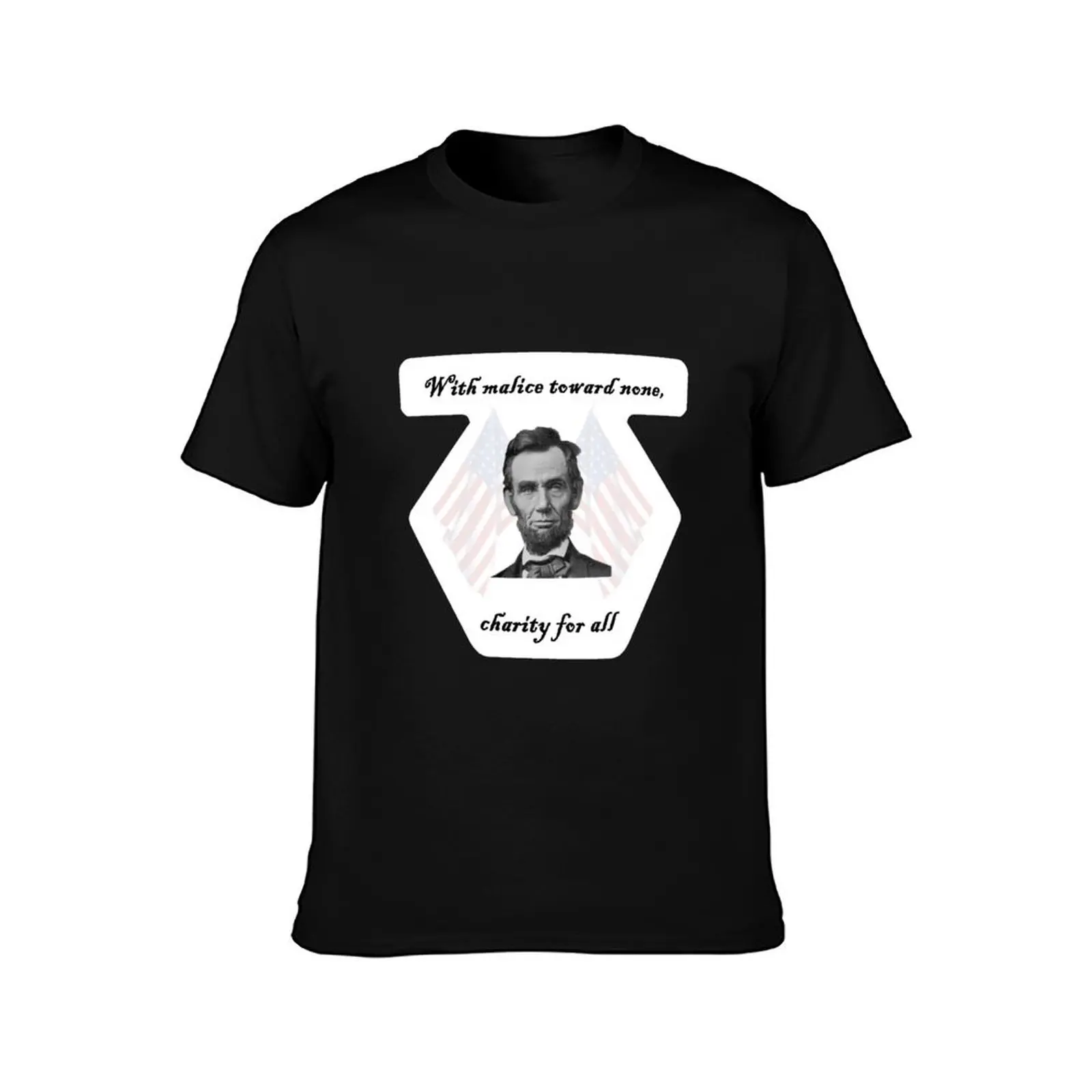 Lincoln – malice toward none, charity for all T-Shirt Retro Graphic Print T-Shirt