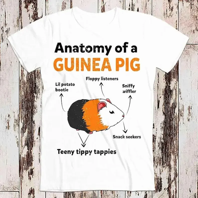 

Guinea Pig Anatomy Pet T-Shirt - Unisex Vintage Gamer Movie Top
