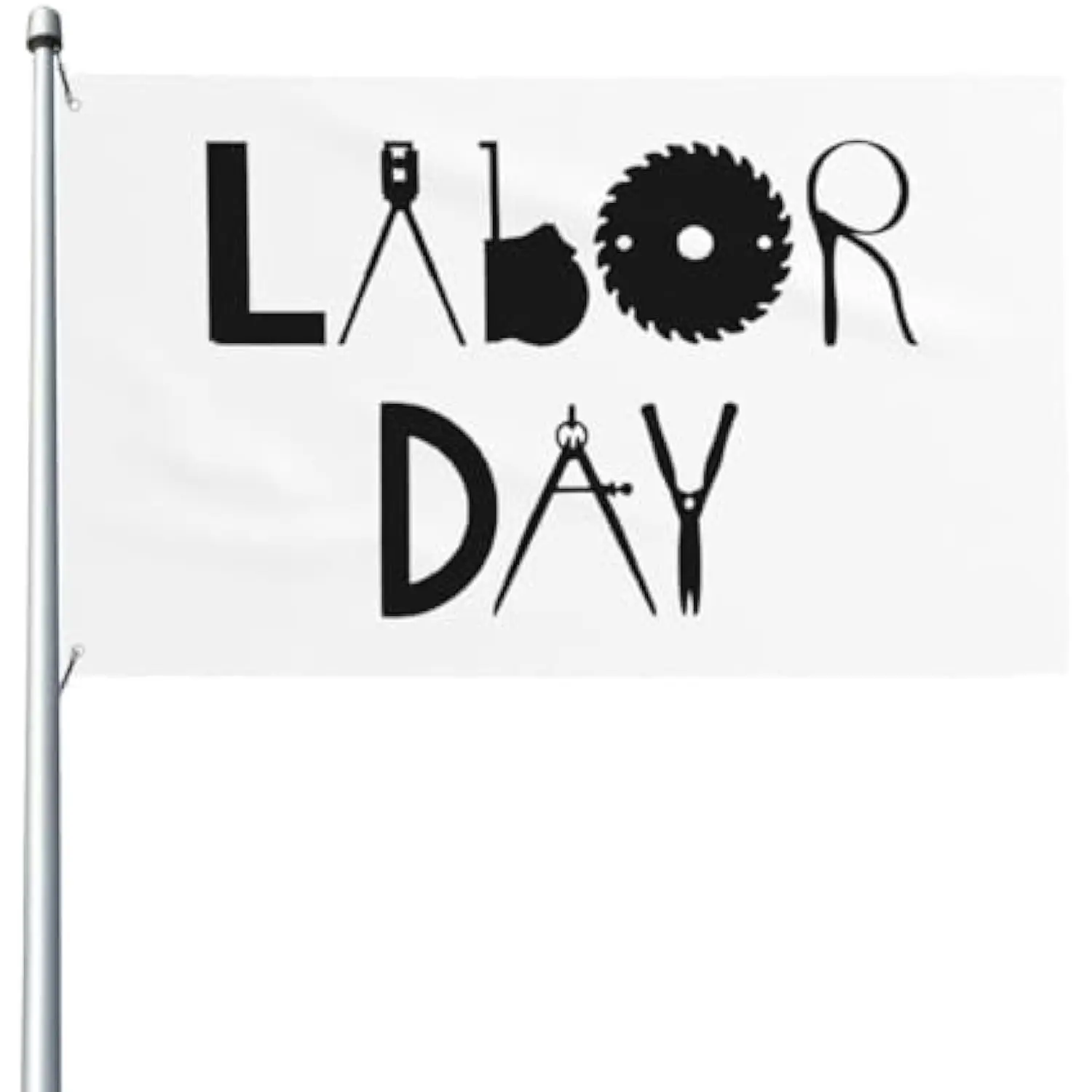 Tools Equipment Labor Day Flag Lightweight Fade Resistant for Outdoor Courtyard Garden Decoration