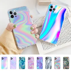 Holographic Pattern Phone Case For iPhone 15 14 13 12 11 Pro Max XS X XR SE 2020 6 7 8 Plus Mini Protective Shell