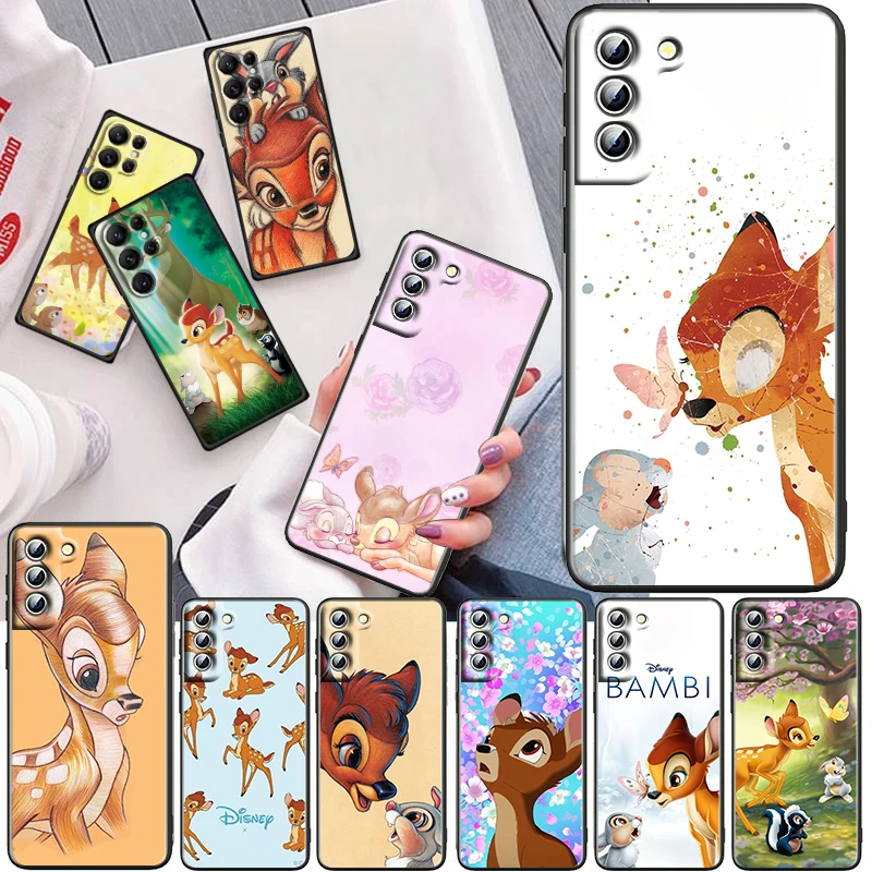 

Bambi Disney Anime For Samsung Galaxy S24 S23 S22 S21 S20 Ultra Plus Pro S10 S9 S8 4G 5G silicone Soft Black Phone Case Fundas