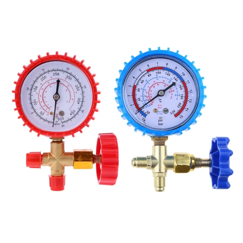 220PSI 500PSI Air Conditioning Refrigerant Recharge Pressure Gauge Manometer