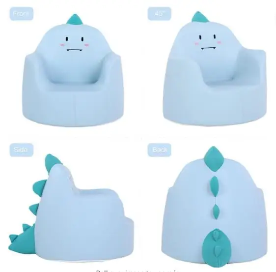 Kids Sofa Chair Small 1-3 Years Old Children's Wooden Armchair With Cartoon Animal Frame & PVC Leather For Living Room & Dining