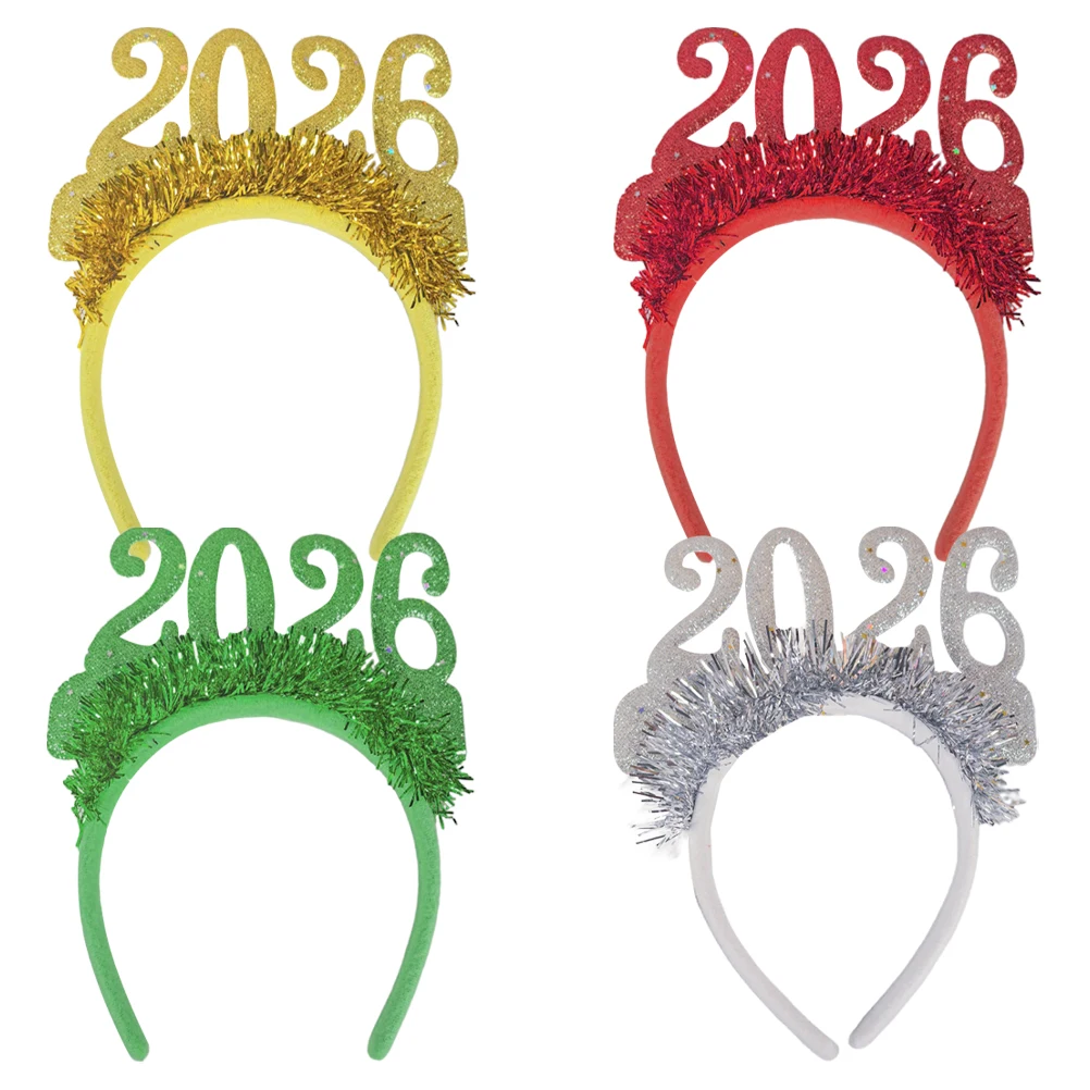 

4 Pcs Headband New Year Accessories Festive Hair Bands Party Costume Holiday Decorative Glitter Hair Hoop New Year Eve Headdress