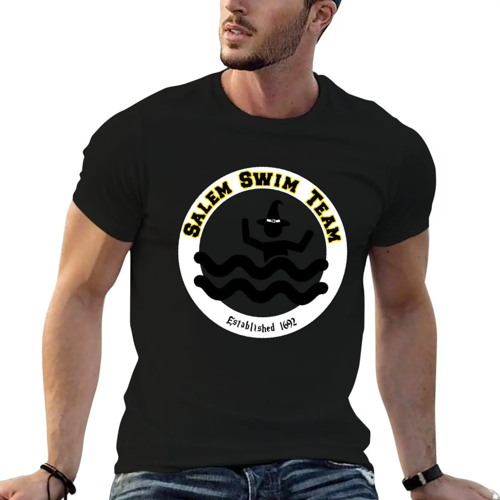 Salem Swim Team T-Shirt Plus Size Basic Short Sleeve Top