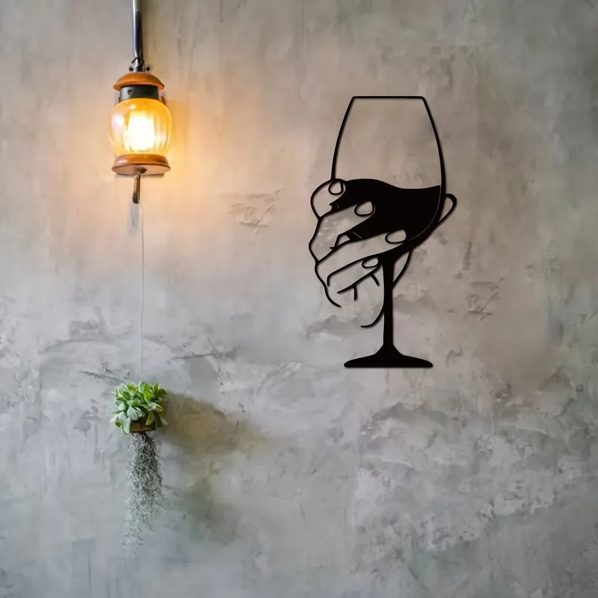 Elegant Wine Glass Metal Wall Art: Chic Modern Decor for Indoor & Outdoor Elegance Iron Art, Wall decoration, Wall Sticker