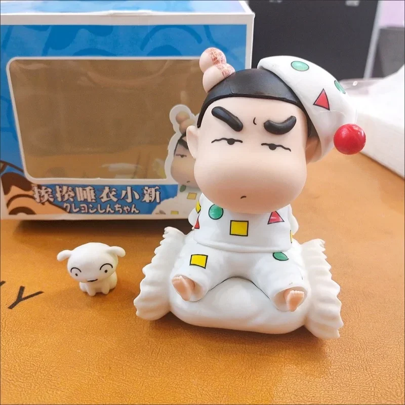 Nuevo 10cm Anime Crayon Shin-Chan Gk Beaten Shinnosuke Nohara Noob pijamas almohada modelo adornos colección periférica juguetes de regalo