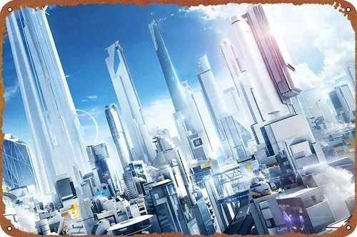 Placa de Metal Decorativa de Parede Video Game Mirror;s Edge Catalyst