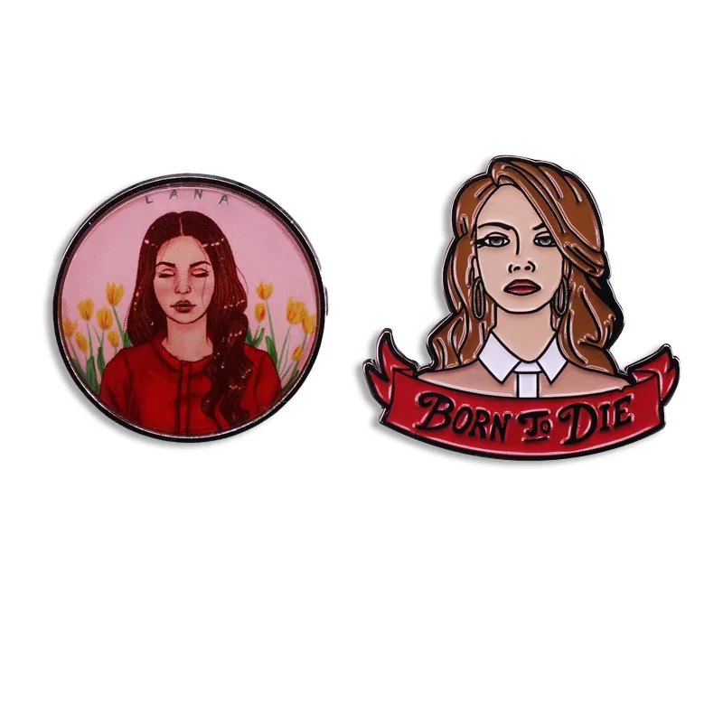 Lana Del Rey Badge Famous Diva Lapel Pin Fashion Woman's Brooch Shirt Sweater Coat Unique Jewelry Accessory Friend Gift