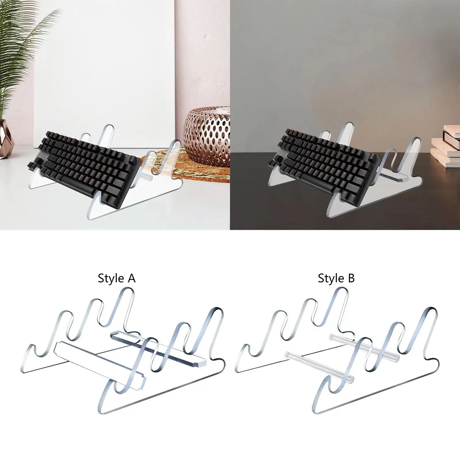 Mechanical Computer Keyboard Stand Holder 25x22x11cm Saving Space Clear Keyboard Tray for Keyboard Shop Accessories Durable