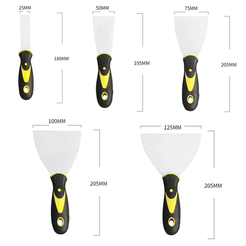 Ensemble de couteaux à mastic, grattoir, pelle, spatule de remplissage, peinture, Construction, outils de nettoyage industriel domestique, 1/2/3/4/5 pouces