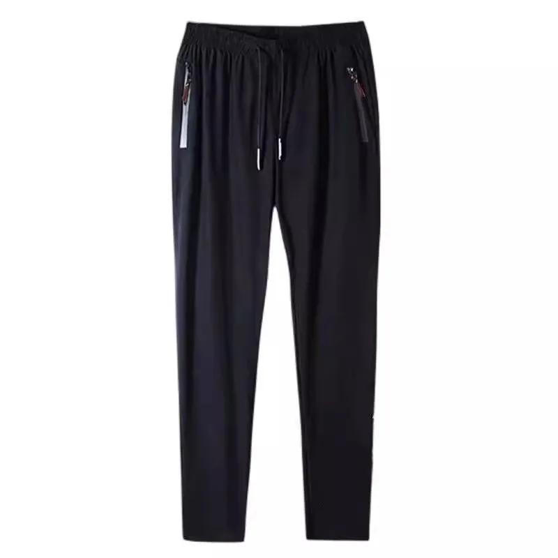Pantaloni da lavoro da uomo ultrasottili in seta di ghiaccio Pantaloni lunghi estivi casual sportivi larghi con ket per l'uso quotidiano e l'ufficio
