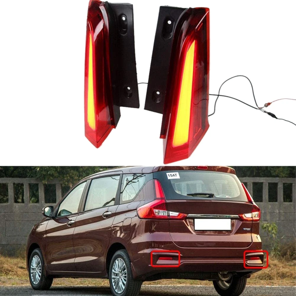 Car LED Rear Bumper Taillight Reflector Additional Brake Light Fog Lamp Fit for Suzuki Ertiga 2018-2020