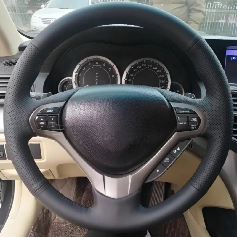 Für Honda Spirior 09–13 Jahre. Handgenähter Lenkradbezug, leicht und atmungsaktiv, vollständiges Modifikationsdesign