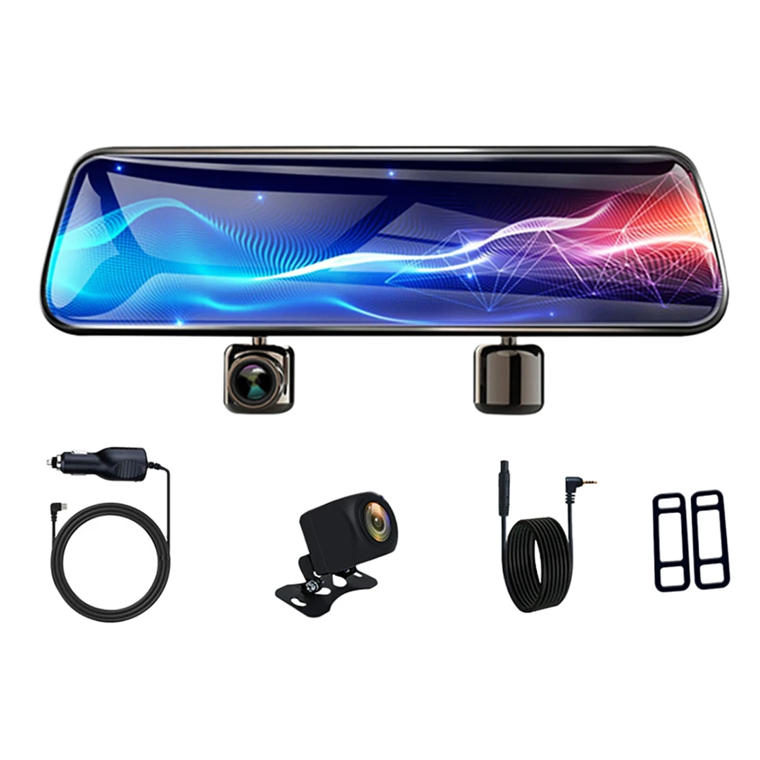 

3 Lens Car Dvr 9.66 Inch Touch Screen Stream Media Rear View Mirror 1080P Camera Video Recorder Registrar DVR Dash