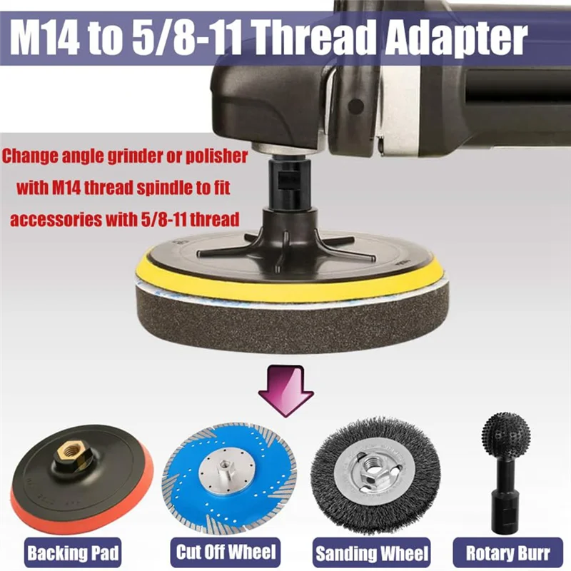 ABJO-2 Pz M14 A 5/8 Pollici-11 Adattatore Smerigliatrice Angolare Convertitore Filettatura Adattatore Convertitore Albero Connettore Per Punta da trapano diamantata