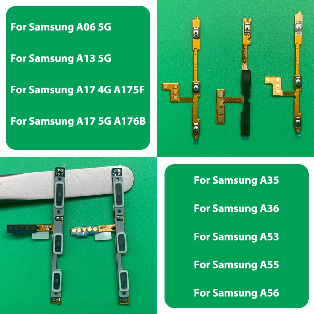 10Pcs Power On / Off Switch Button Volume Key Button Flex For Samsung A06 5G A13 5G A17 4G A175F A35 A17 5G A176B A53 5G A56 A36
