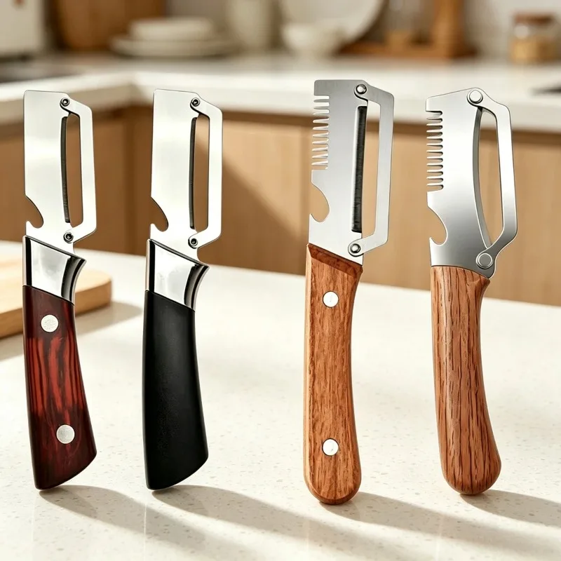 Four-Piece Multi-Functional Fruit and Vegetable Peeler – Potato and Carrot Peeler, Three-In-One Multi-Functional Peeler