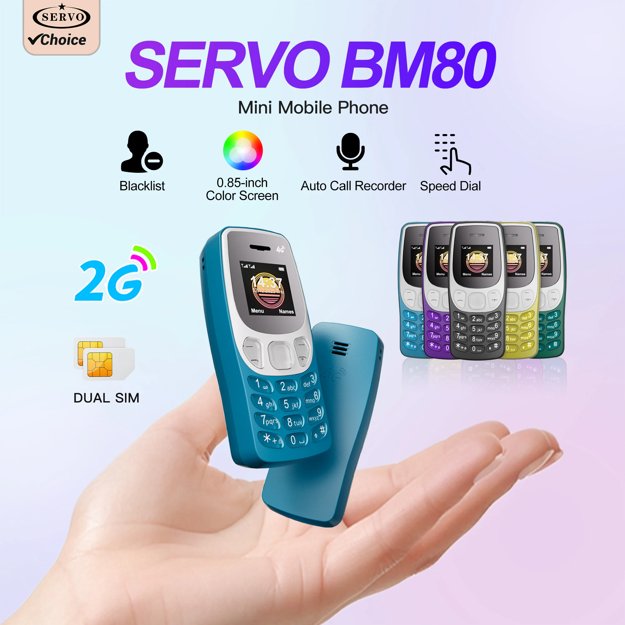 SERVO Portable Mini Mobile Phones 0.85