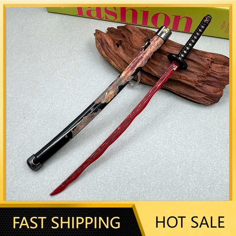 ดาบคาตานะโลหะ 24 ซม. รุ่น Rivers of Blood Okina ER อุปกรณ์เสริมเกม ขนาด 1:6 แบบป๊อปอัพ ของสะสมตกแต่งบ้าน ของเล่น