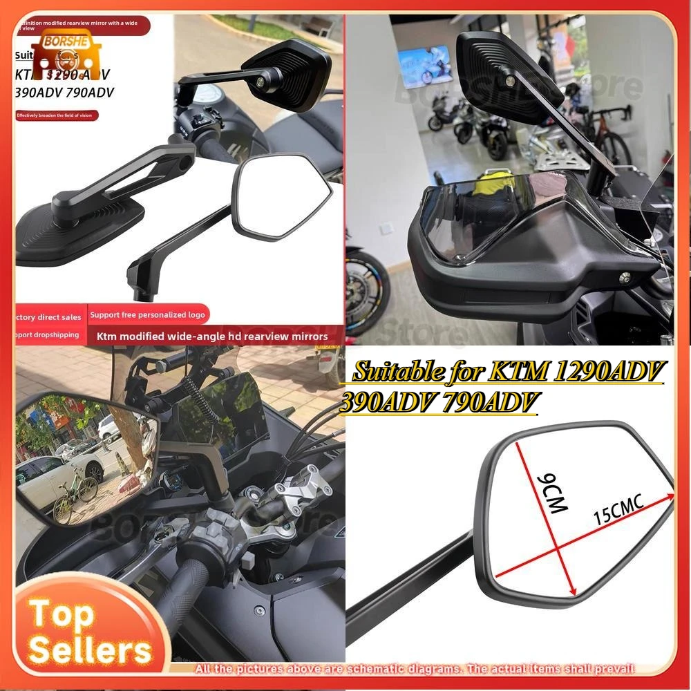 

CNC Rear View Mirror for KTM 1290ADV 390ADV 790ADV Suitable for Motorcycle Rearview Mirror Upgrade with Wide Vision
