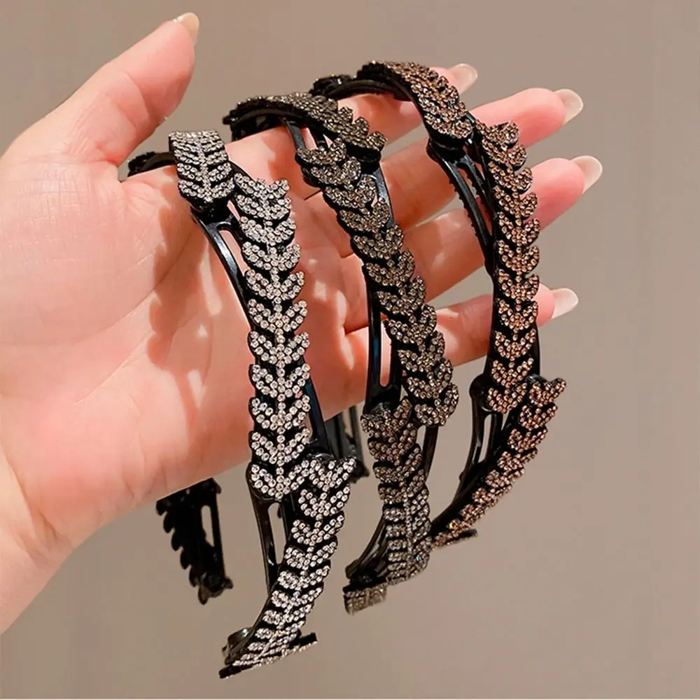 Sweet Foldable Rhinestone Headband Flower Extendable Pearl Hair Band Face Wash Hairband Women Hair Hoop Student