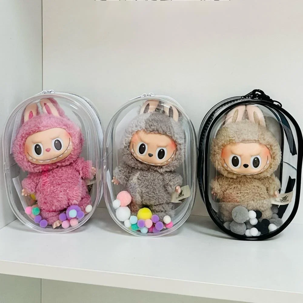 

V1 V2 Labubu Protective Cover Cotton Wrist Seating Bag Transparent Wrist 17cm Dustproof Pendant Plush Wrist Dust Drying Wrist Ba