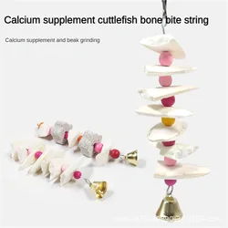 Bird Cage Toys Parrot Bite Grinding Stones Cuttlefish Bone Skewers Stones Mineral Flowers Shape Hanging Parrot Toys Pet Supplies