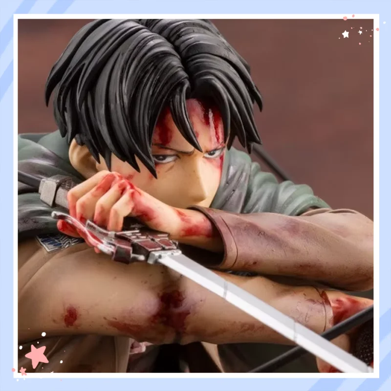 進撃の巨人-リヴァイ・アッカーマン-戦傷・血痕付きアニメフィギュア-コレクタブルスタチュー-アニメファン向け-デスクトップディスプレイ用