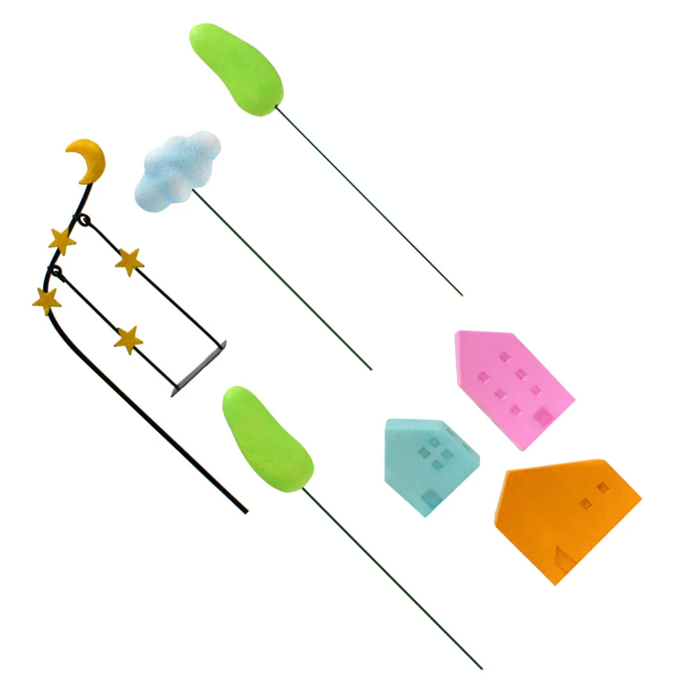 

7Pcs Decorative Garden Stakes Iron Resin Sturdy Mini Garden Ornaments Outdoor Yard Decorations Spring Home Outdoor Decorations