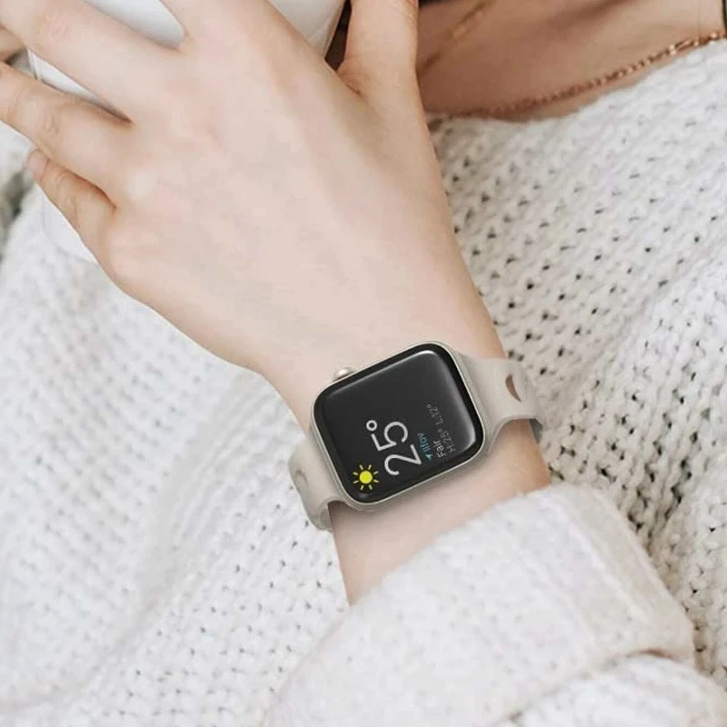 Silikonarmband für Apple Watch 46mm 42 40 44 38 49 45 41mm Atmungsaktives Armband iWatch Series SE Ultra2 12 11 10 9 8 7 6 5 4