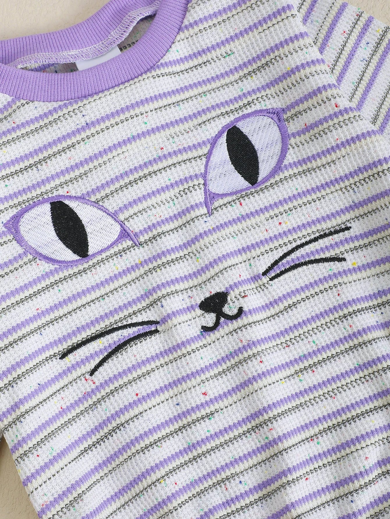 لطيف القط طويلة الأكمام نيسيي للطفل الفتيات ربيع الخريف نمط رومبير الرضع الزي #4