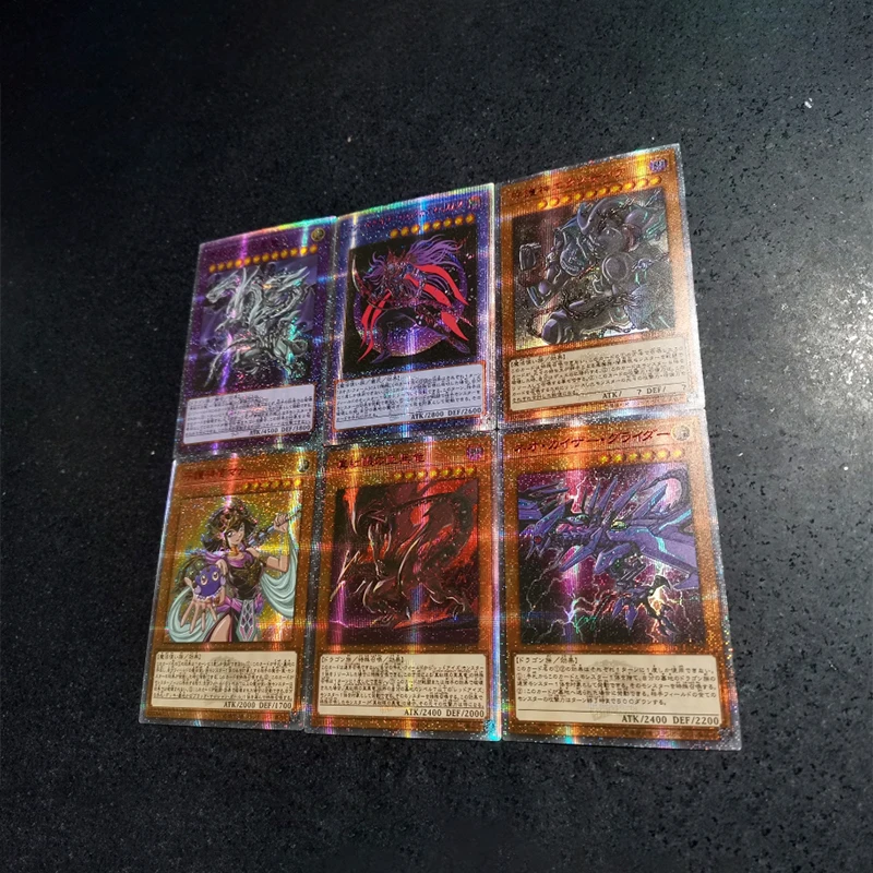 6Pcs Yu-Gi-Oh! Diy Self-Control Ocg Blue-Eyes Ultimate Dragon Red-Eyes Black Dragon Magician of Black Chaos Max Trading Card