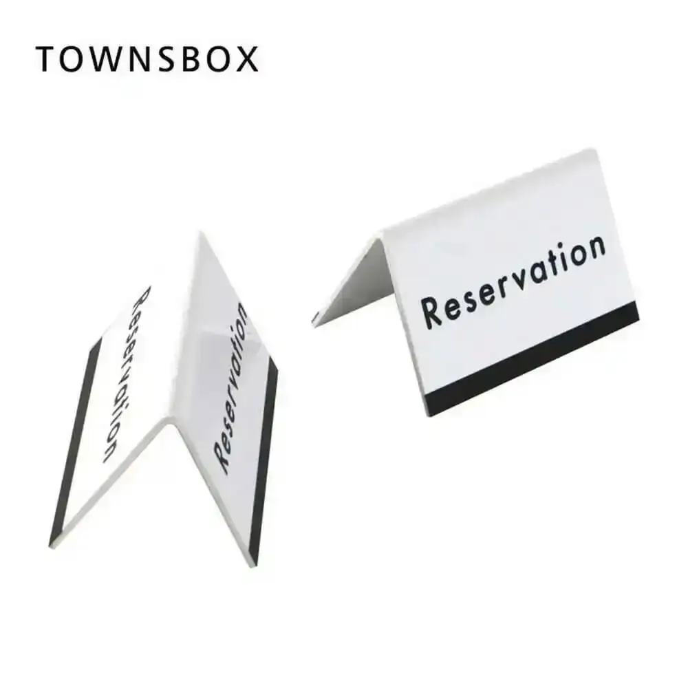 Weißes Acryl-Schreibtischschild mit Schwarzem UV-Druck, Hotel-Restaurant-Tischreservierungsschild, Schreibtischschild-Platte 10x6cm – Detail 6